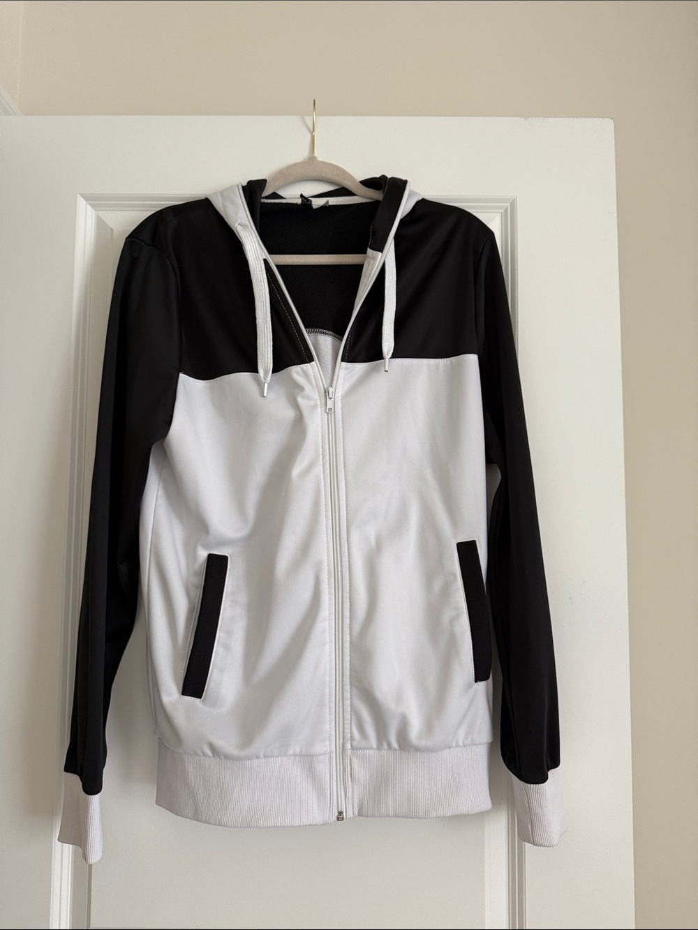 Divided Black and White Performance Hoodie Jacket